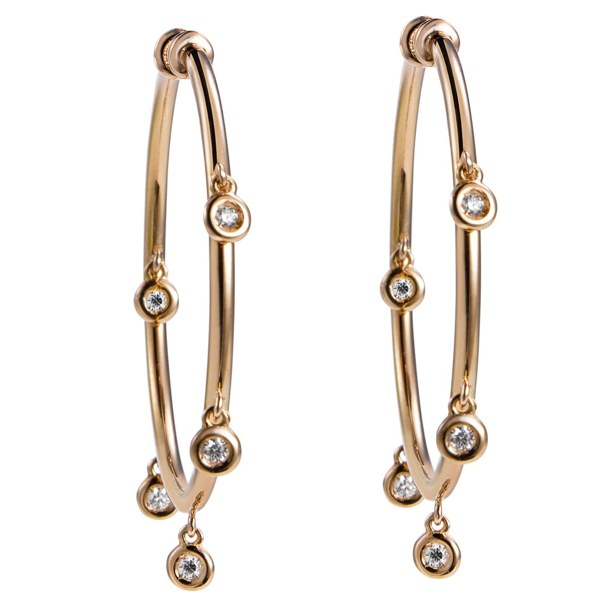 Aros_medianos_shiny_drops_oro_rosa_diamantes_chaton Ref J5331PB_Chocrón Joyeros