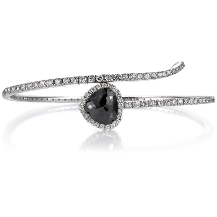 Pulsera-rigida-oro-blanco-diamantes-diamante-negro-marquise - Ref J5509PB