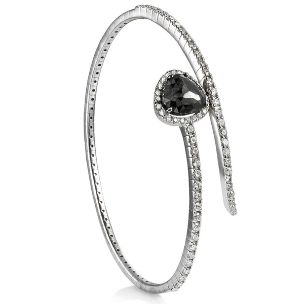 Pulsera-rigida-oro-blanco-diamantes-diamante-negro-marquise - Ref J5509PB
