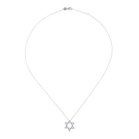 Colgante Estrella de David de oro blanco y diamantes