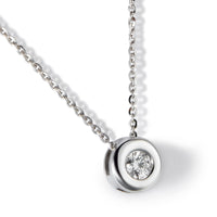 Colgante de oro blanco con diamante en chatón 0.21 quilates