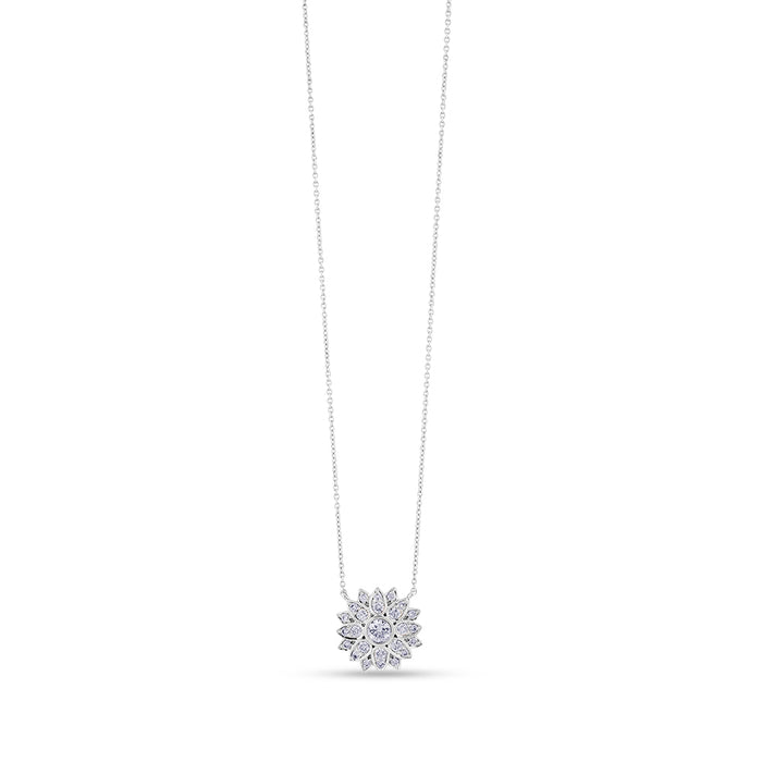Colgante-oro-blanco-flor-diamantes - Ref J4664CLB