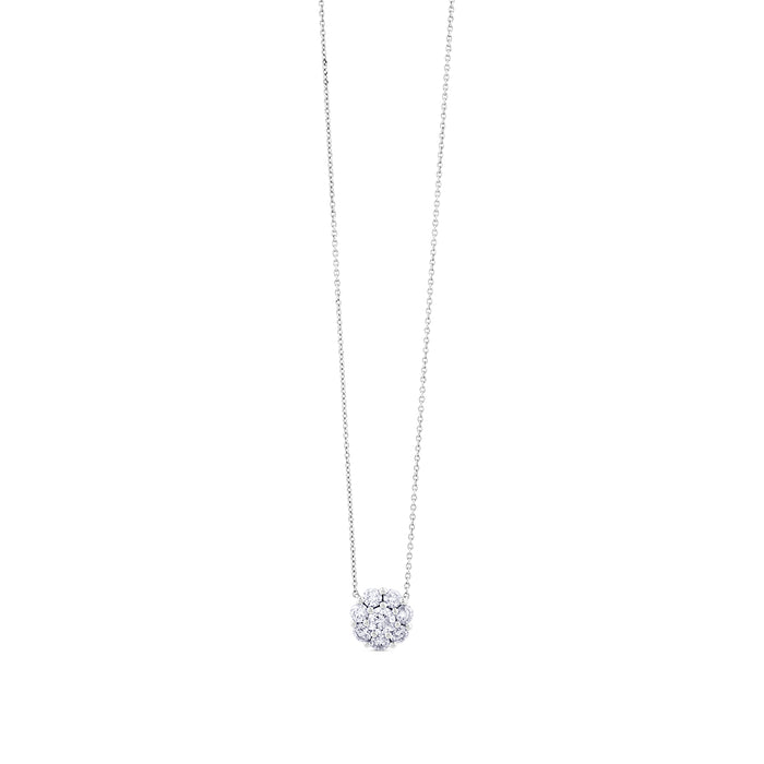 Colgante-oro-blanco-flor-diamantes-garra - Ref J4666CLB