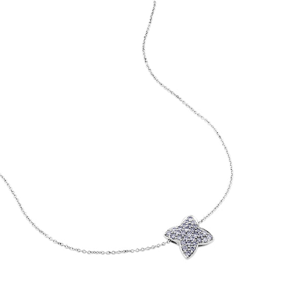 Colgante de oro blanco con mariposa de diamantes