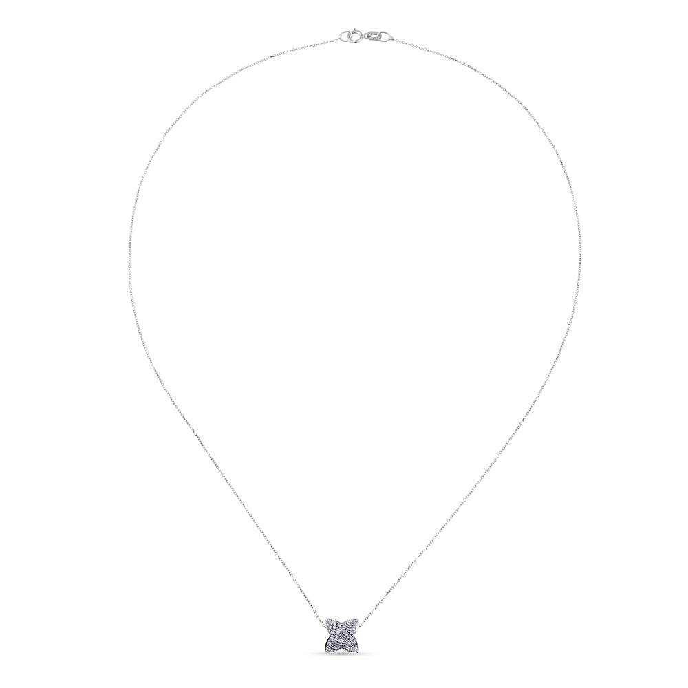 Colgante de oro blanco con mariposa de diamantes