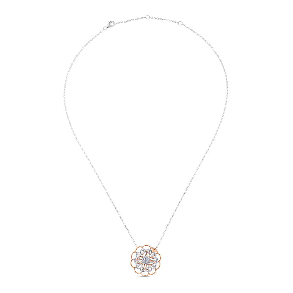 Colgante "Soleil" de oro rosa y oro blanco con diamantes