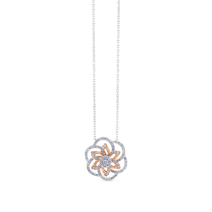 Colgante-oro-rosa-blanco-diamantes - Ref J4619CLB