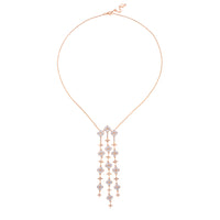 Colgante "Pensamiento" de oro rosa de diamantes con tres hileras