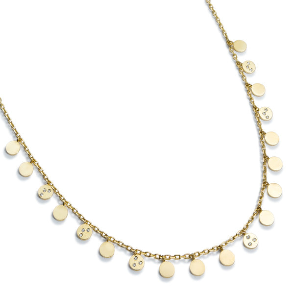 Colgante_extralargo_monedas_oro_amarillo_diamantes_ Ref J5127CLB_Chocrón Joyeros