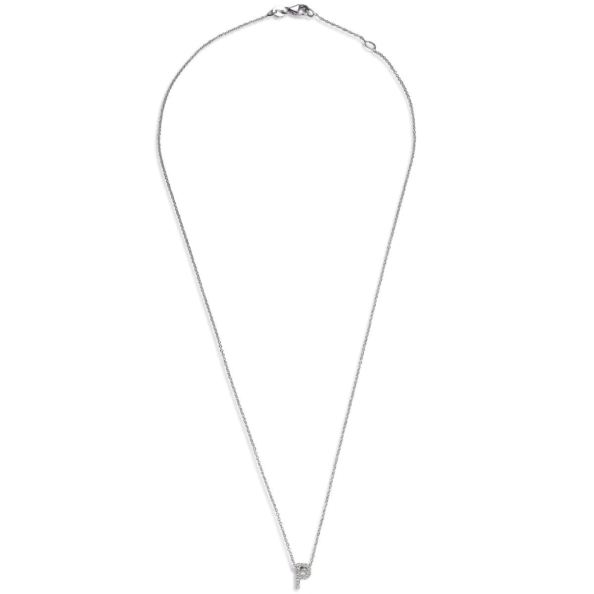 Colgante-inicial-letra-P-oro-blanco-diamantes - Ref J5529CLB