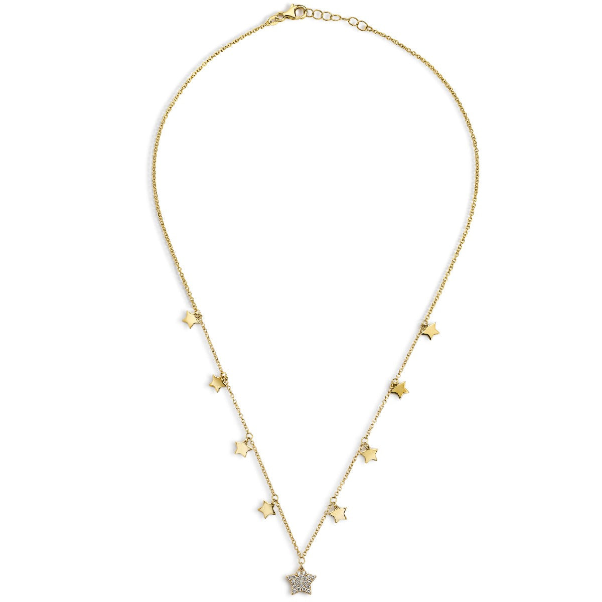 colgante-estrellas-oro-amarillo-diamantes - Ref J5191clb Chocrón Joyeros