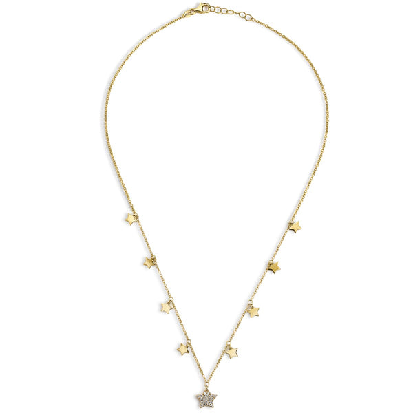 colgante-estrellas-oro-amarillo-diamantes - Ref J5191clb Chocrón Joyeros