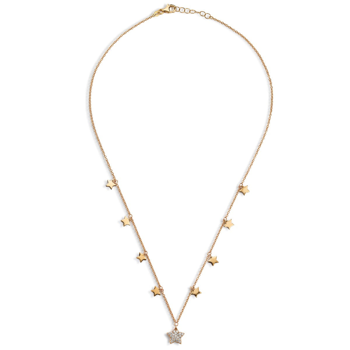 colgante-estrellas-oro-rosa-diamantes - Ref J5190clb Chocrón Joyeros