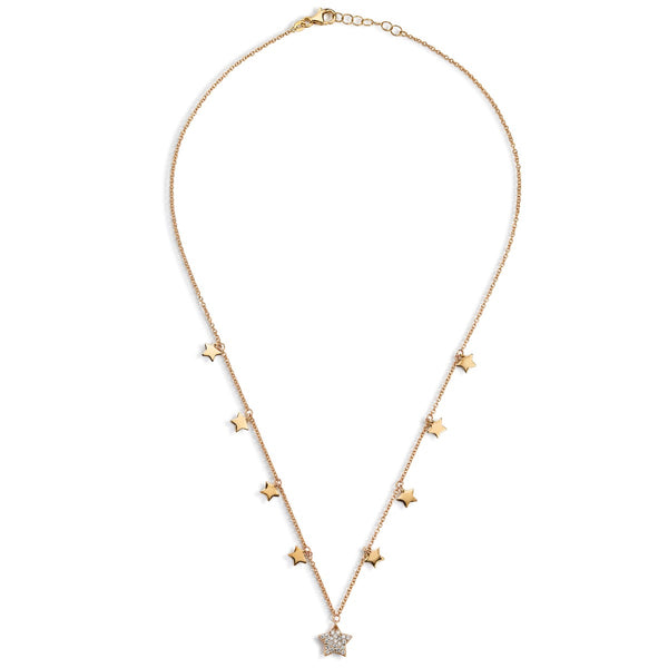 colgante-estrellas-oro-rosa-diamantes - Ref J5190clb Chocrón Joyeros