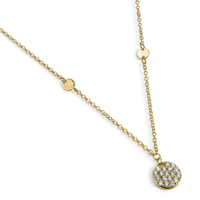 colgante-monedas-oro-amarillo-circulo-diamantes - Ref J5150clb Chocrón Joyeros