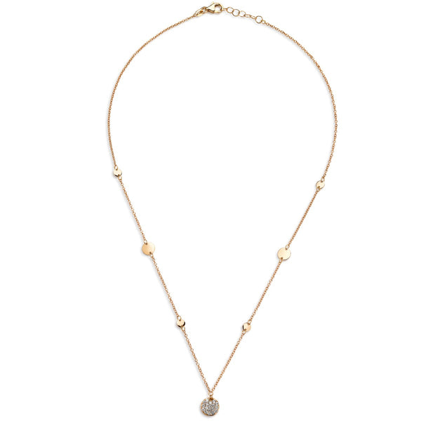 colgante-monedas-oro-rosa-circulo-diamantes - Ref J5149clb Chocrón Joyeros