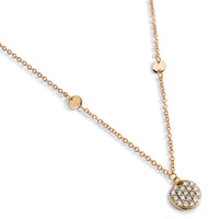 colgante-monedas-oro-rosa-circulo-diamantes - Ref J5149clb Chocrón Joyeros