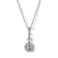 Colgante de oro blanco con diamante y orla de brillantes- Ref J5252CLB_Chocrón Joyeros