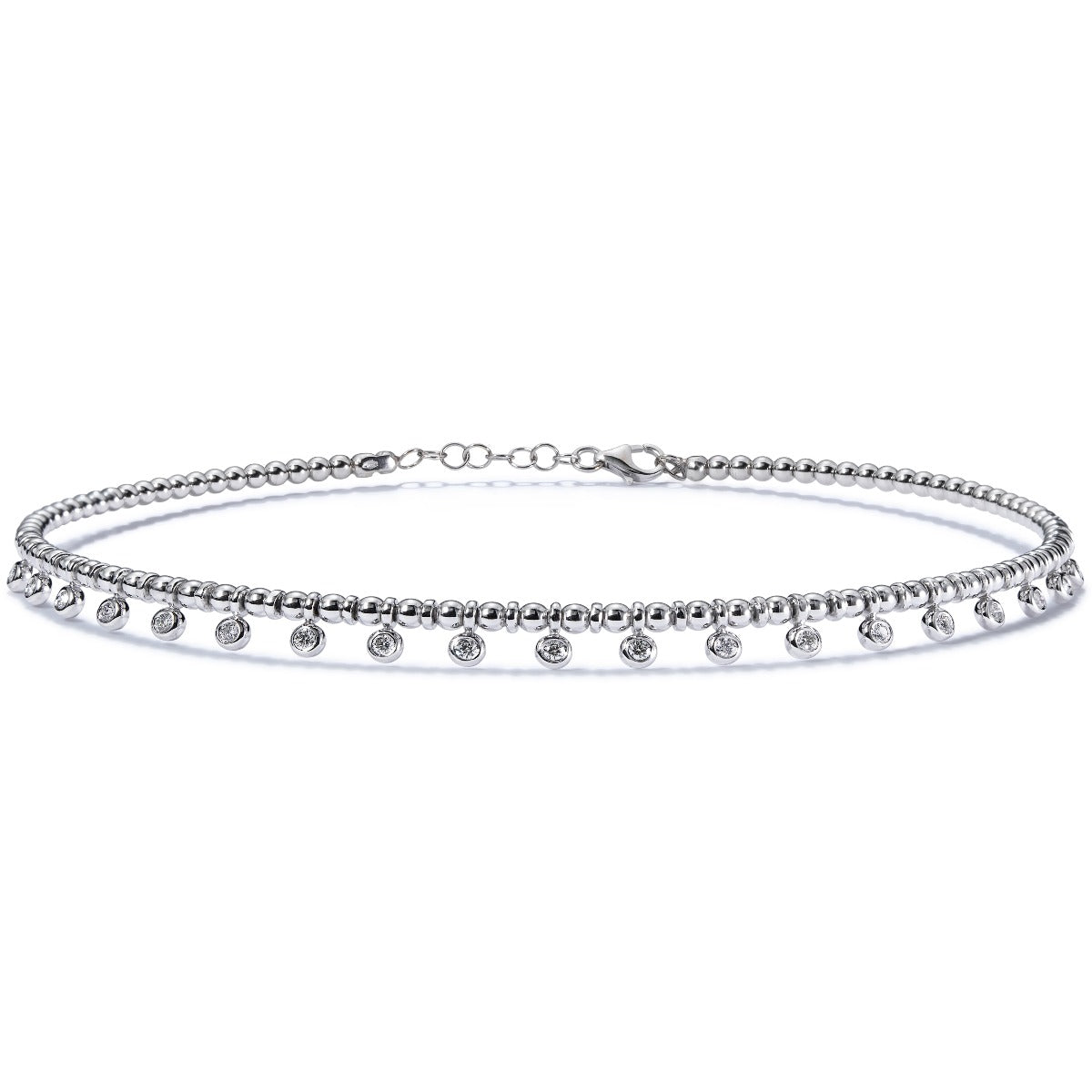 Gargantilla Choker Bubbles oro blanco con diamantes- Ref J4846CB_Chocrón Joyeros