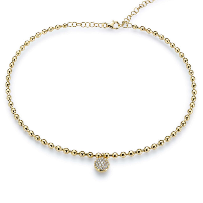 Gargantilla choker Bubbles oro amarillo con circulo de diamantes- Ref J5291CB_Chocrón Joyeros