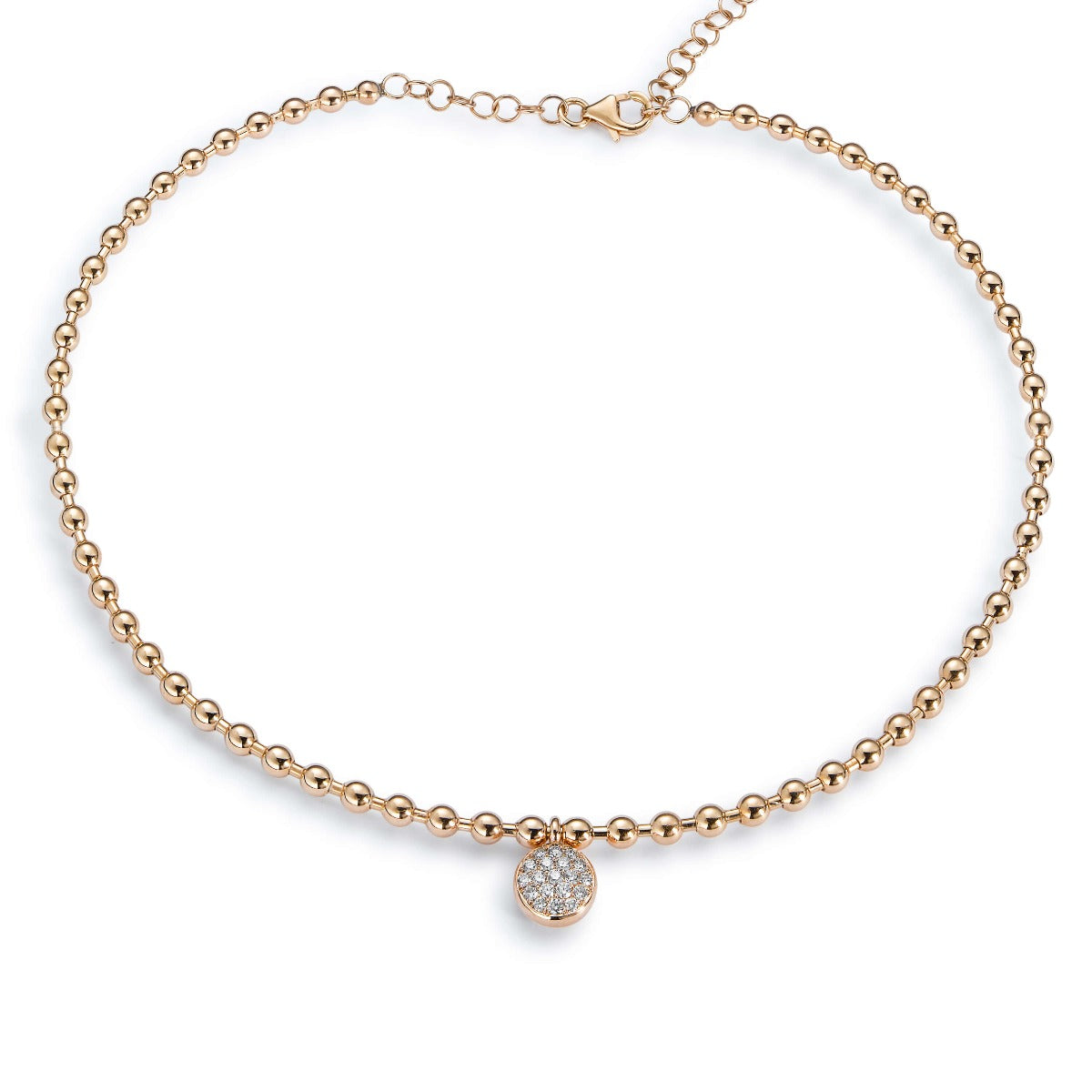 Gargantilla choker Bubbles oro rosa con circulo de diamantes- Ref J5368CB_Chocrón Joyeros