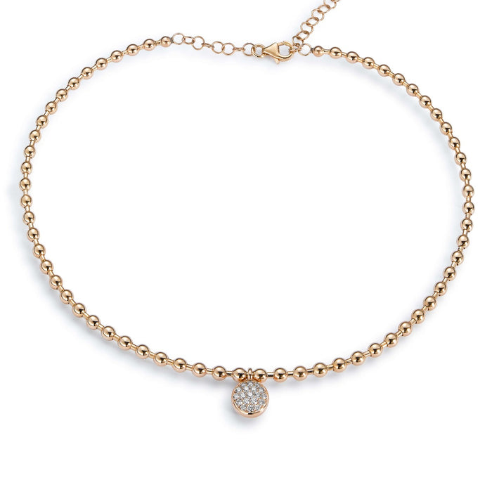 Gargantilla choker Bubbles oro rosa con circulo de diamantes- Ref J5368CB_Chocrón Joyeros