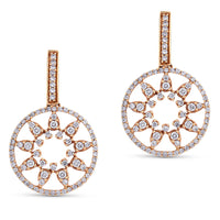 pendientes-oro-rosa-diamantes - Ref J3095PB