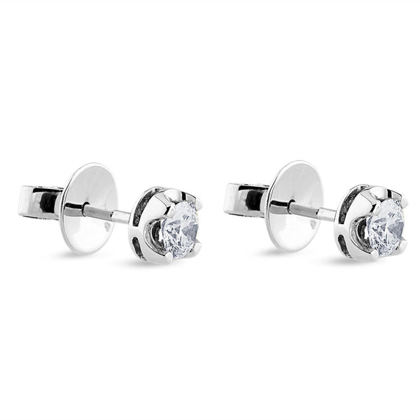 Pendientes de diamantes en oro blanco con 4 garras de 0,74 quilates