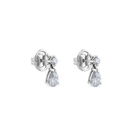 Pendientes de oro blanco en lágrima 