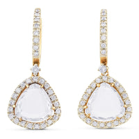 pendientes-oro-rosa-diamantes-cristal-roca - Ref J4454PB