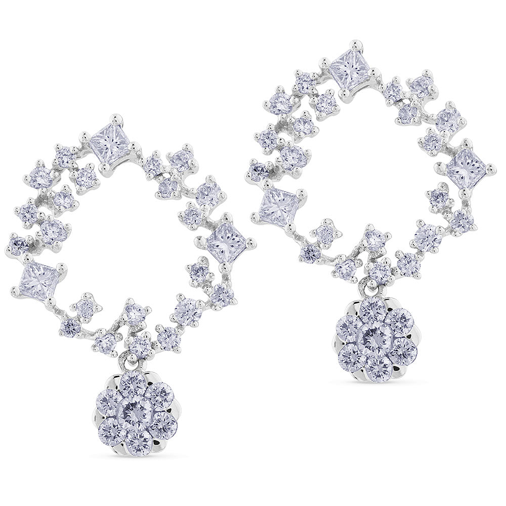 Pendientes-oro-blanco-diamantes - Ref J4623PB