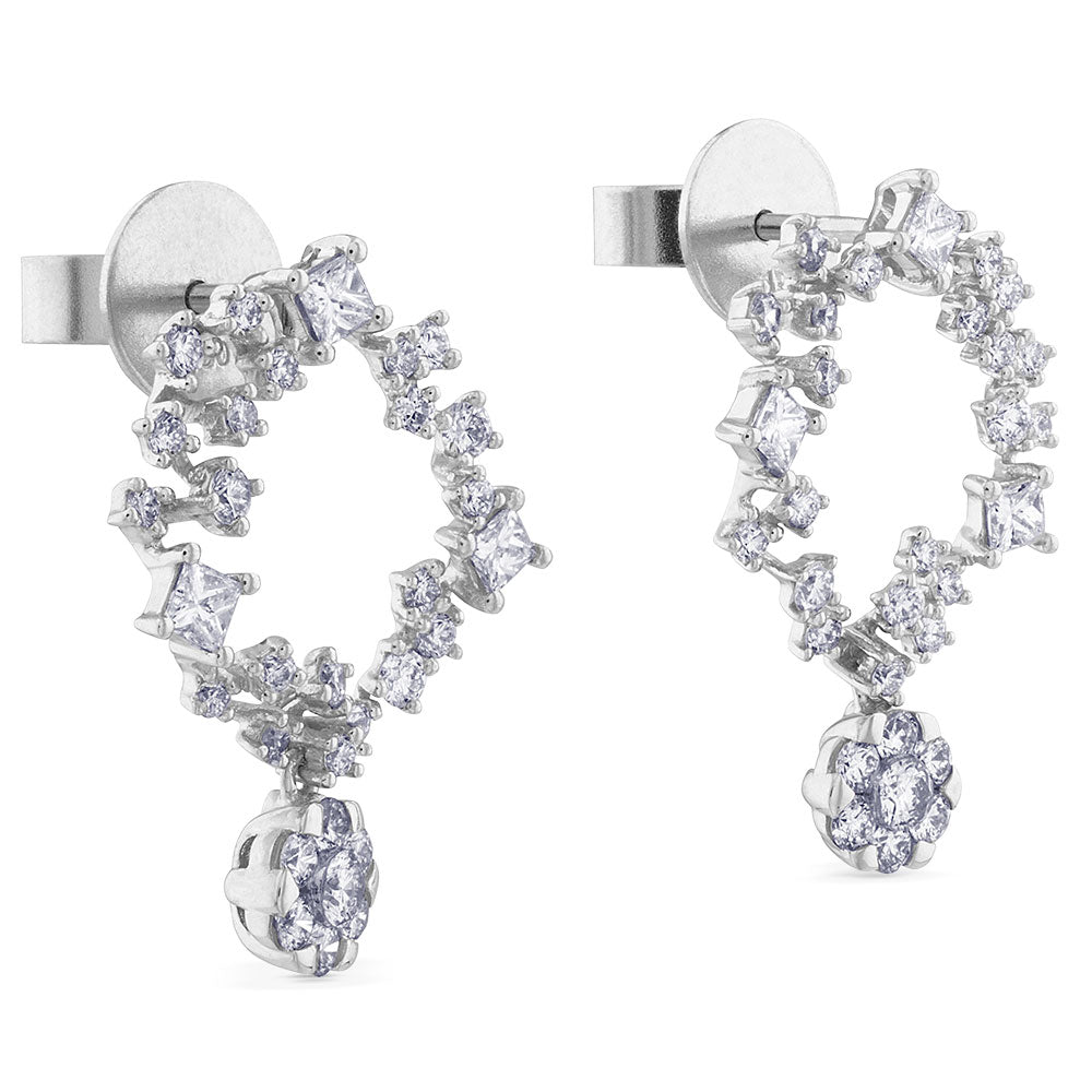 Pendientes "Universe" de oro blanco con diamantes