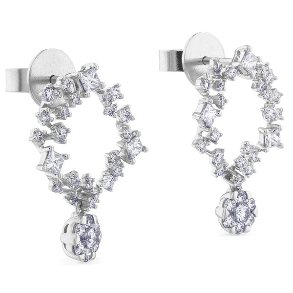 Pendientes "Universe" de oro blanco con diamantes