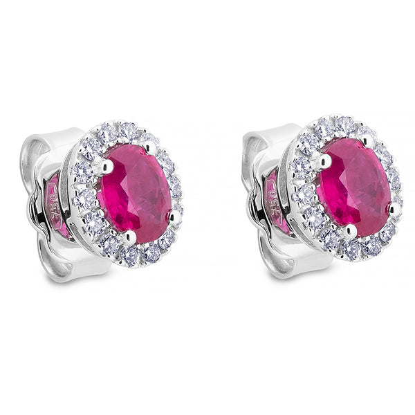 Pendientes-oro-blanco-rubies-orla-diamantes - Ref J4836TB