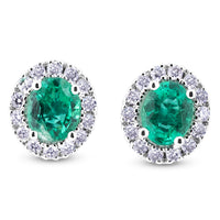 Pendientes-oro-blanco-esmeraldas-orla-diamantes - Ref J4837TB