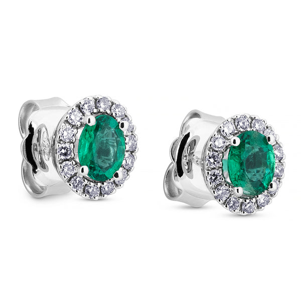 Pendientes-oro-blanco-esmeraldas-orla-diamantes - Ref J4837TB