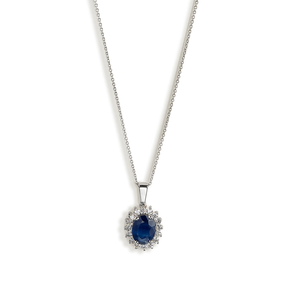 Colgante-oro-blanco-zafiro-oval-orla-diamantes - Ref J4950CLB