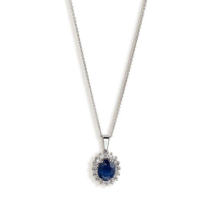 Colgante-oro-blanco-zafiro-oval-orla-diamantes - Ref J4950CLB