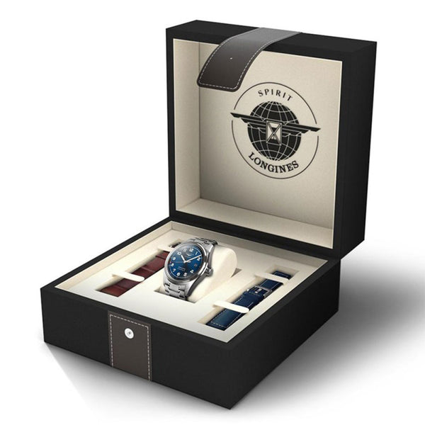 Longines Spirit Acero Esfera Azul 42 mm Auto (Set correas intercambiables)
