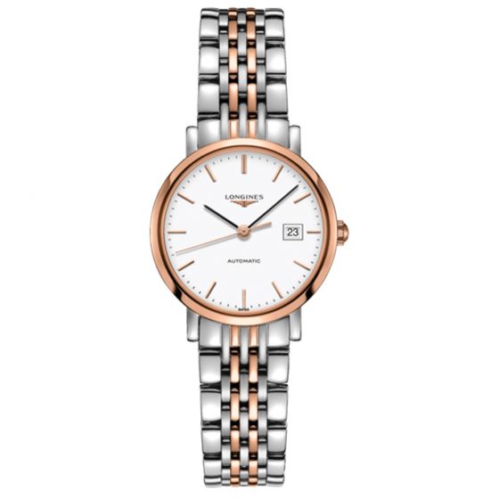 reloj mujer Longines Elegant 29mm en acero y oro rosa - Chocrón Joyeros- L43105127