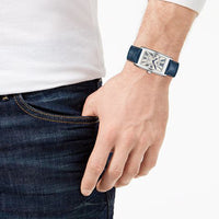 Longines Dolce Vita acero correa de cocodrilo azul