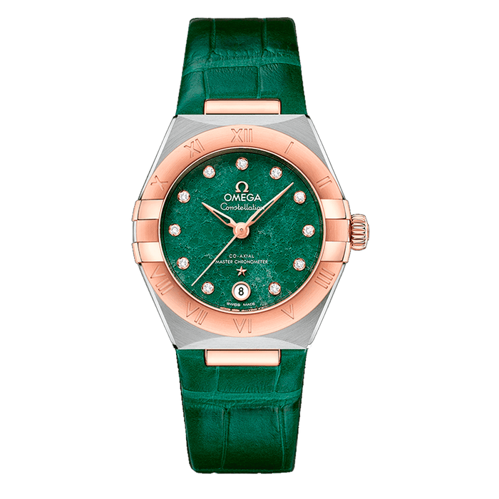 Omega Constellation co-axial Master acero y oro rojo 29mm venturina verde_13123292099001_Chocrón Joyeros