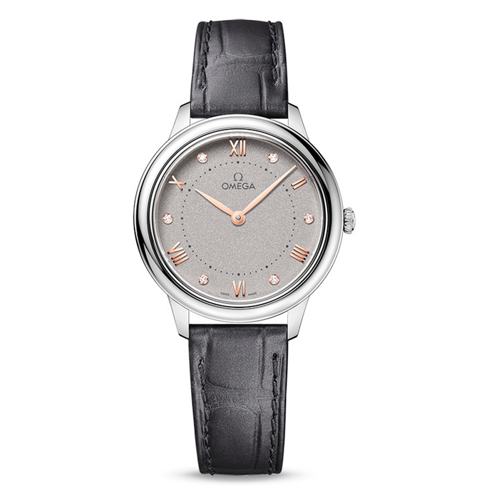 reloj_OMEGA_DeVille_Prestige_30mm_Acero_piel_esfera_plata_brillantes_chocron_joyeros_distribuidor_oficial