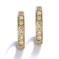 Pendientes-aros-pequeños-oro-amarillo-diamantes-carril - Ref J5049PB_Chocrón Joyeros