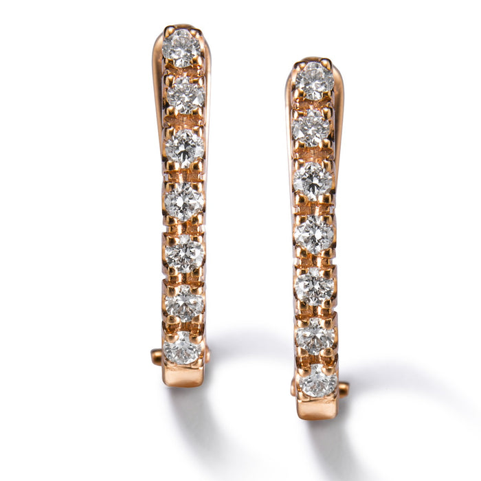 Pendientes-aros-ovales-oro-rosa-diamantes - Ref J5055PB_Chocrón Joyeros