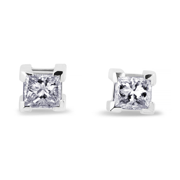 Pendientes-princesa-oro-blanco-diamantes - Ref J4363TB