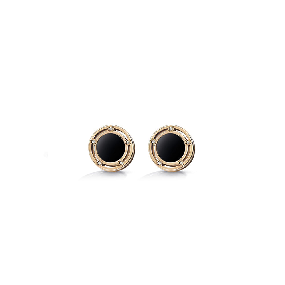 Pendientes-damiani-dside-oro-rosa-diamantes-onix - Ref 20080431