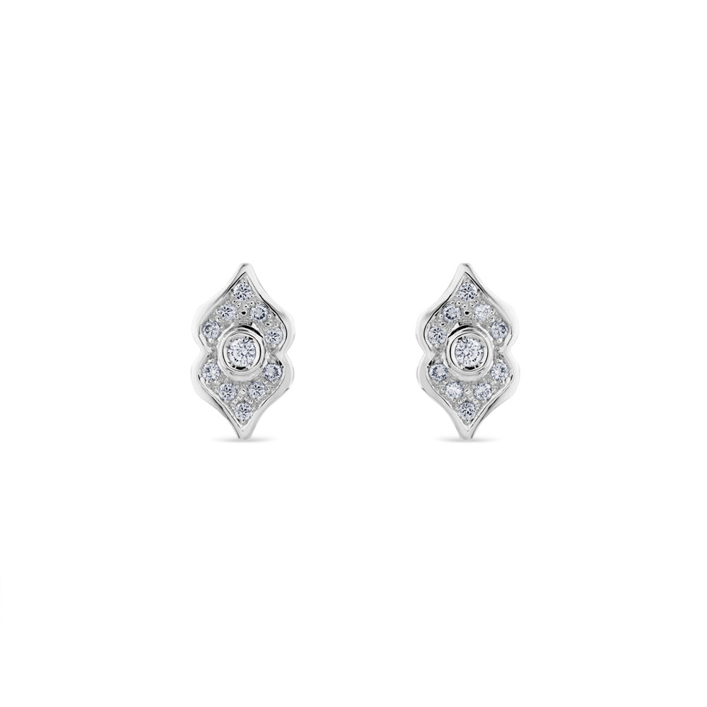 Pendientes-moriscos-oro-blanco-diamantes - Ref J4327PB