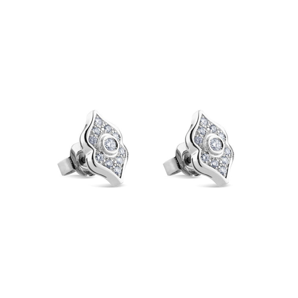 Pendientes moriscos de oro blanco con brillantes