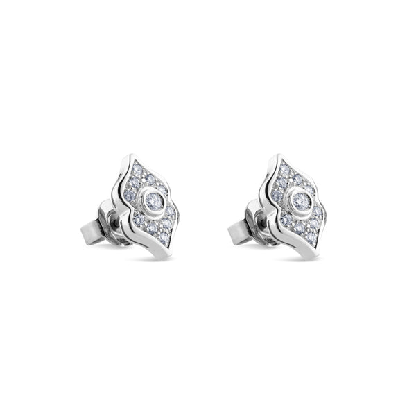 Pendientes moriscos de oro blanco con brillantes